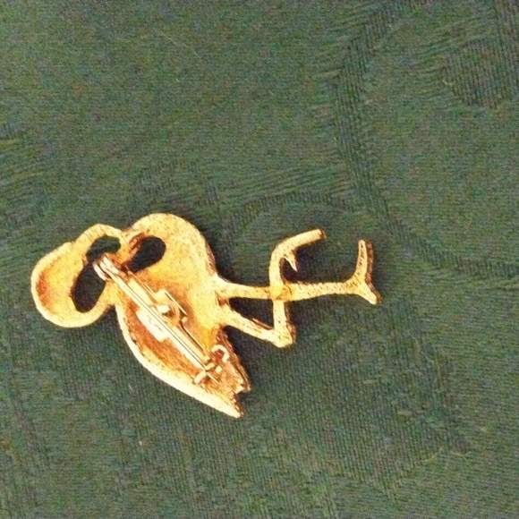 GOLD TONE FLAMINGO PIN - Picture 2 of 4
